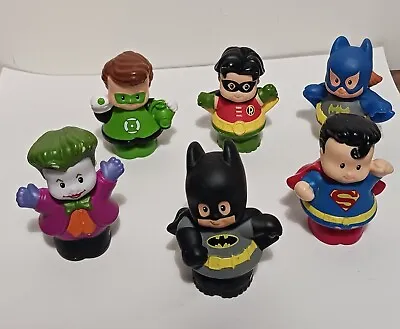 $13.99 • Buy Lot Of 6 Little People DC Comic Super Hero Superman Batman Robin Joker Batgirl