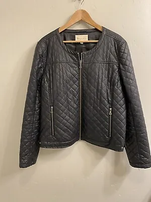 Two By Vince Camuto Women’s Size XL Navy Blue Faux Leather Quilted Jacket • $29.50