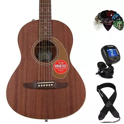 Fender Sonoran Mini Acoustic Guitar Essentials Bundle - All Mahogany • $218