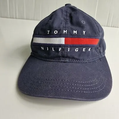 Tommy Hilfiger Navy Blue Flag Logo Unisex Strapback Cap One Size • $29