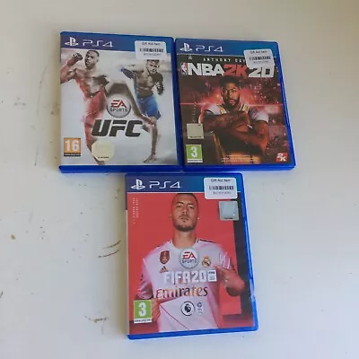 3 PS4 Games NBA2K20 UFC And FIFA20 BU • £7