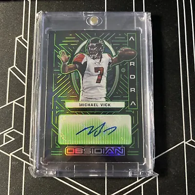 Michael Vick 2022 Panini Obsidian Auto #d /50 Aurora Atlanta Falcons • $45