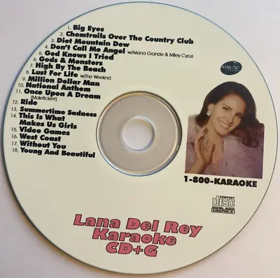 CUSTOM KARAOKE LANA DEL REY 18 GREAT SONG Cdg CD+G HARD-TO-FIND RARE ALBUM CUTS • $39.95