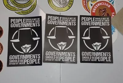 $9.11 • Buy V For Vendetta Anonymous Guy Fawkes STICKERS 3 PACK LOT WORLDWIDE 🌐 SHIPPING 