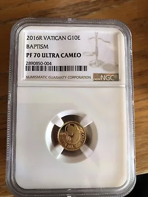 Vatican Gold Coin 10 Euro 2016 3g NGC PF70 With Original Box • $380