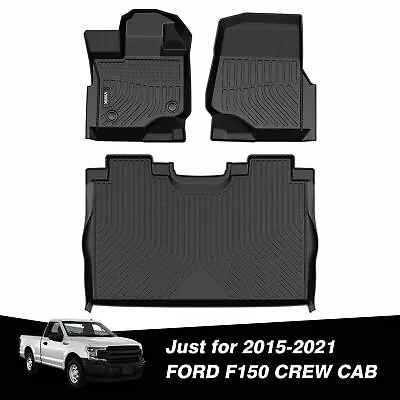 Floor Mats For Ford F150 2015 2016 -2021 Super Crew Cab All Weather TPE Liners • $60.99