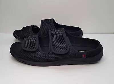 Lesvago Size 10uk Mens Black Open Toe Diabetic Sandals House Slippers Shoes • £18.98