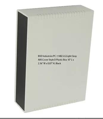 BUD Industries PC-11482-LG Light Gray ABS Cover Style D Plastic Box 10  L X 2.36 • $19.95