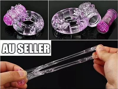 $4.99 • Buy Cock Ring Rabbit Vibrator Clitoris Couples Massager Vibrating Sex Toy 