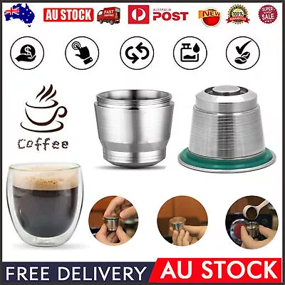 Stainless Steel Coffee Capsule Cup Refillable Reusable Pod For Nespresso Machine • $17