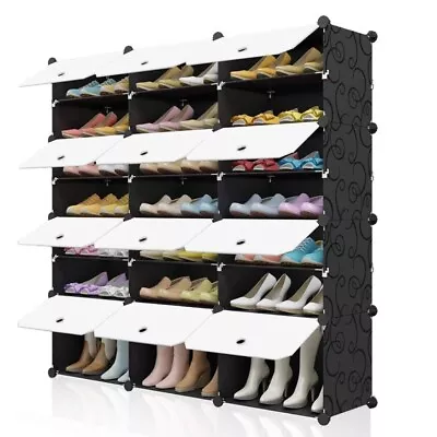 8-Tier Portable 64 Pair Shoe Rack Organizer 32 Grids Tower Shelf Storage Cabinet • $65.99