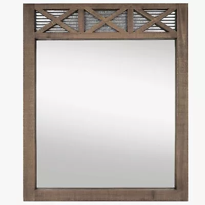 Autumn Alley Large Rustic Farmouse Mirror With Galvanized Accents Vanity Mirror • $109.99