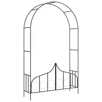 Garden Arch With Gate Black 138x40x238 Cm Iron VidaXL • £73.82