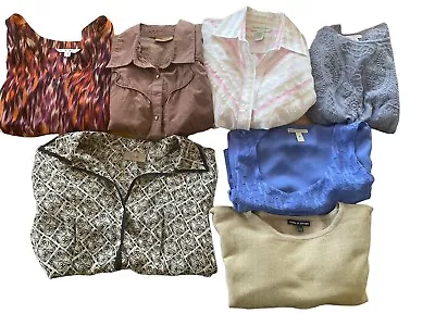 Lot Of 7 Women's Tops  Medium Great Brands Styles Condition Wrangler Cabi Banana • $35