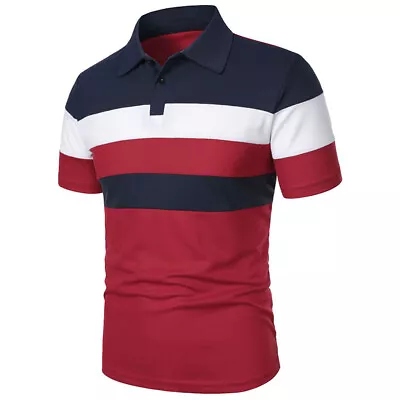 New Mens Polo Shirts T-Shirts Short Sleeve T Pique Summer Tee Casual Top Outdoor • $12.99