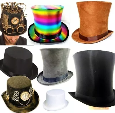 Tall Top Hat Halloween Steampunk Fancy Dress Wedding Costume Accessory Lot • £6.99