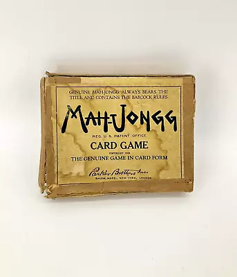 ANTIQUE MAH-JONGG Card Game Set From Parker Brothers 1923 • £25
