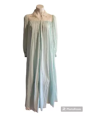 Vintage Claire Sandra By Lucie Ann Nightgown Hostess Dress Peignoir Robe Mint  • $64