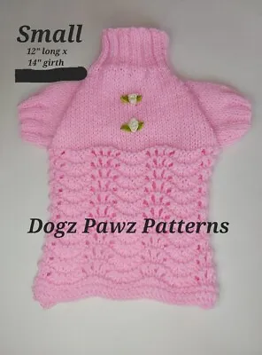 PRINTED KNITTING PATTERN Small 12” Long X 14” Girth Raglan Sleeve Dog Jumper • £3.99