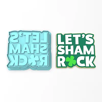 £22.01 • Buy Let's Sham Rock Cookie Cutter & Stamp | Irish St. Patty's Shamrock St. Patrick's