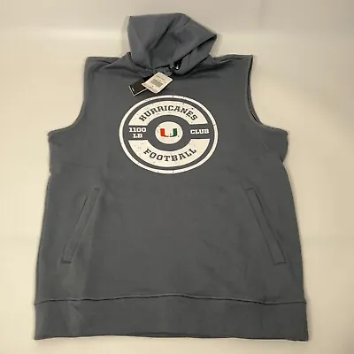 Miami Hurricanes Mens Hoodie Large Gray Adidas NCAA Football Sweater Vest NWT • $27.98