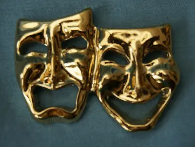 £2.50 • Buy Mini Gold Comedy & Tragedy Happy Sad Masks