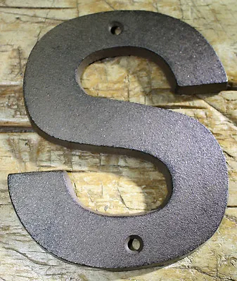 Cast Iron Industrial LETTER S Sign Rustic Brown 5  Tall Alphabet  • $7.99