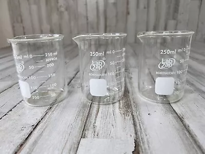 Lot Of 3 Laboratory 250ml Chemist Glass Beakers Lab Zap • $12.88
