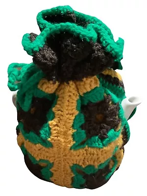 Teapot Tea Cozy XL Handmade Crocheted Double Thickness Expanding Top Pure Wool • $19.95