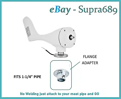 Wind Turbine Steel Flange To 1-1/4  Pipe Adapter Mount -WITH ALL HARDWARE - USA • $39