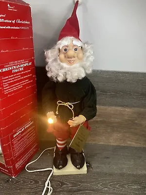 Vintage Animated Telco Santa’s Elf With Candle Motionette 23” Tall • $96