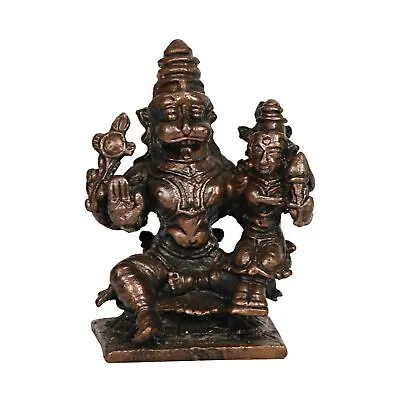 Laxmi Narasimha Idol Copper Vishnu Laxmi Narayan Statue Home Temple Pooja 5 CM • $32.03
