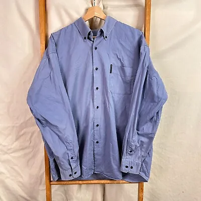 Vintage Country Road Button Up Shirt Mens Large Blue Long Sleeve • $27.95