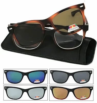 Mens Square Magnetic Clip On Polarized Sunglasses On Bifocal Reading Glasses • $15.99