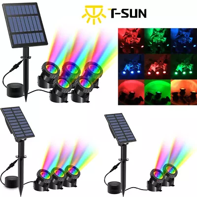 2/3/5PCS Solar Pond Light RGB Submersible Lamp Underwater Light Garden Spotlight • £25.99