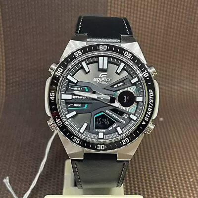 Casio Edifice EFV-C110L-1A Black Analog Digital Leather Classic Dress Men Watch • $163.90