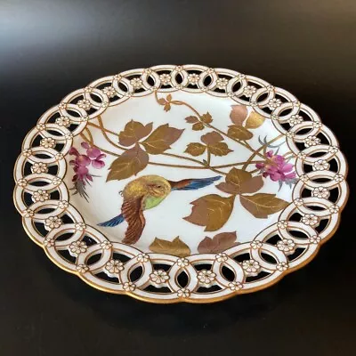 VTG Minton × Coramore Made Ultra-luxury Gold Platinum Painted Bird Flower 1990s • $1499