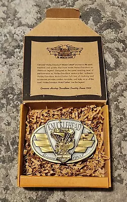 VINTAGE Harley Davidson Belt Buckle Knucklehead #5000 Brand New W/box Never Worn • $125