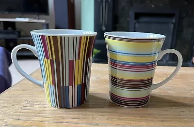 2 Striped Porcelain Mugs M&S • £8