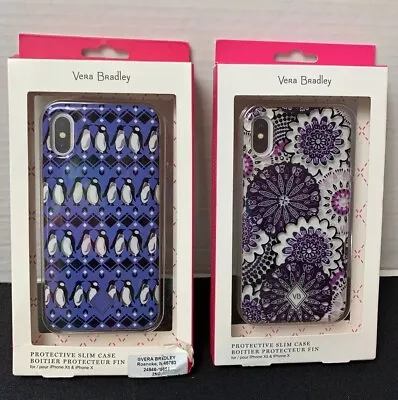 2 Phone Cases Fits IPhone X & XS Vera Bradley Case Mate Mandala & Penguins Purpl • $12.99
