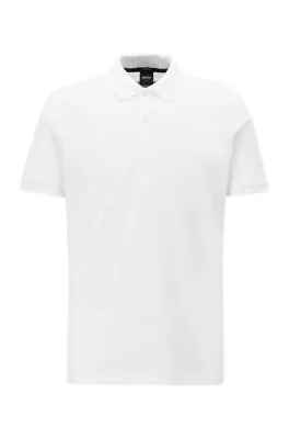 NWT HUGO BOSS Regular Fit 100% Pima Cotton Polo Shirt White S / M NEW W/TAGS • $37.50