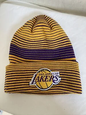 Adidas Nba Los Angeles Lakers Pull On Fine Knit Beenie Hat One Size Unworn!! • £19.99