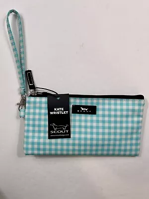 NWT Scout Kate Wristlet Barnaby Checkham Mint Green 4x8 • $12