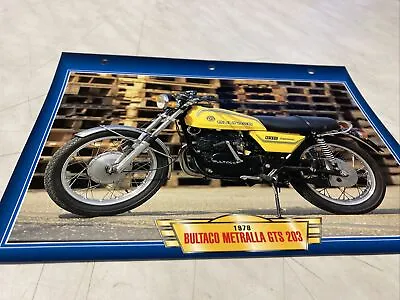 Bultaco 250 Metralla GTS 203 1978 Form Card Motorbike Passion Collection Atlas • $14.89