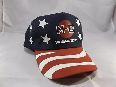 M-G Feed Red White & Blue Stars & Stripes Weimer Texas Cobra Snapback Hat Cap • $19.99