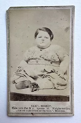 SAMUEL BISHOP  Mammoth Fat Boy  Circus Sideshow Freak Barnum's Museum CDV #1 • $95