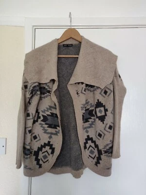 £4.99 • Buy Warehouse Angora Mix Aztec Wrapover Cardigan Size 6