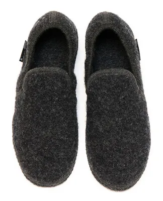 HAFLINGER Loafer Wool Graphit Gray Slip On Slippers Germany New • $47.60