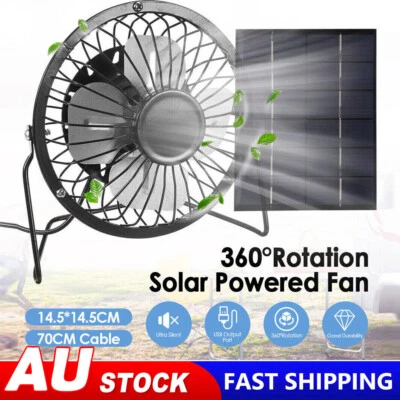 $21.89 • Buy 50W Solar Panel Powered Mini Portable USB Fan Cooling Ventilation Home Camping