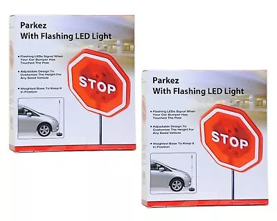 $39.41 • Buy Parkez Flashing LED Light Parking Stop Sign For Garage, 2 Pack